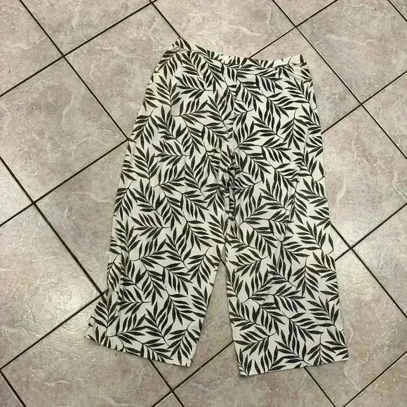 J. Jill Wear Everywhere Wide Leg Cropped Cotton Knit Pull On Pants Size 14 - Picture 2 of 6